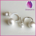 925 silver double ball double side earstud earring